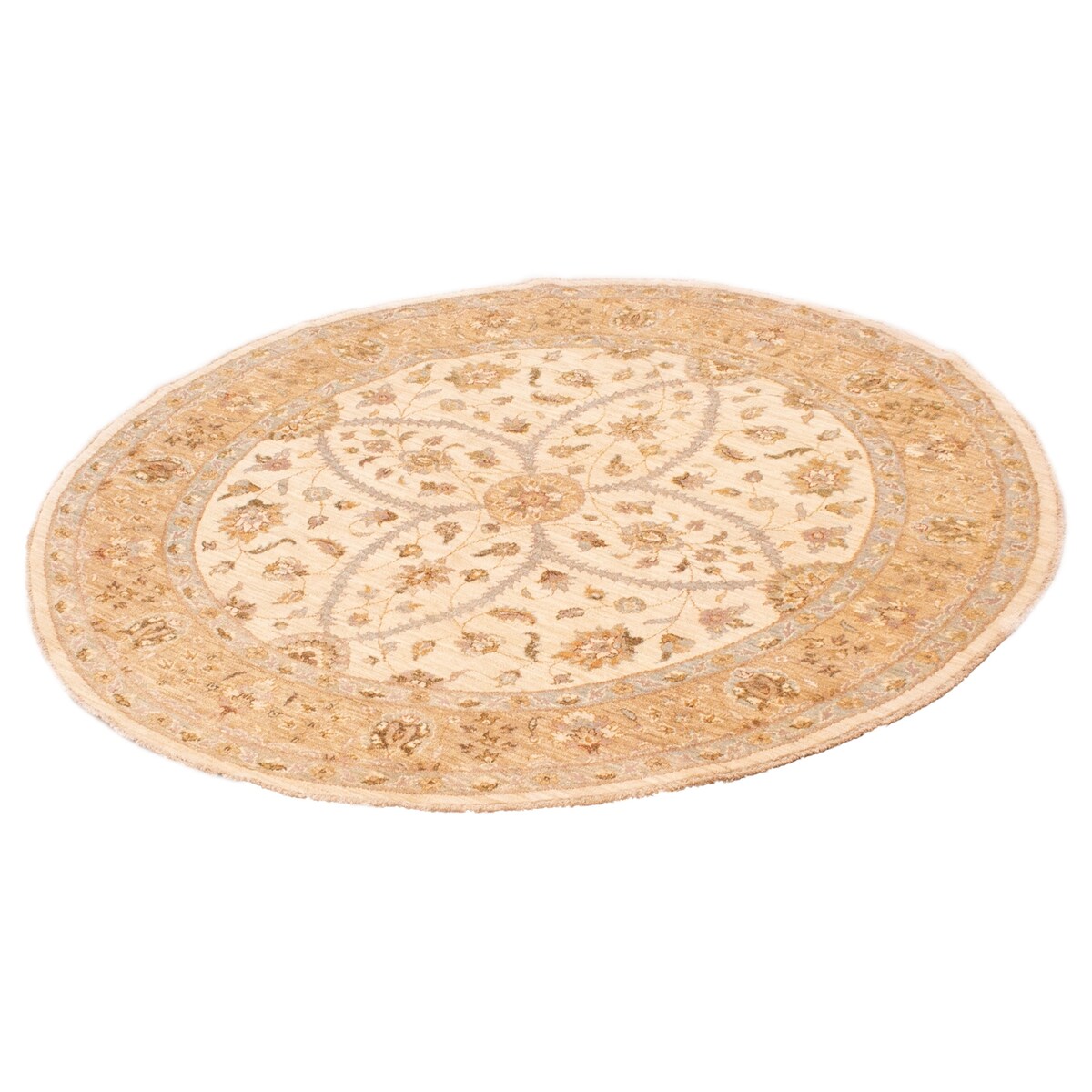 ECARPETGALLERY Hand-knotted Peshawar Oushak Cream Wool Rug - 6'0 x 6'0