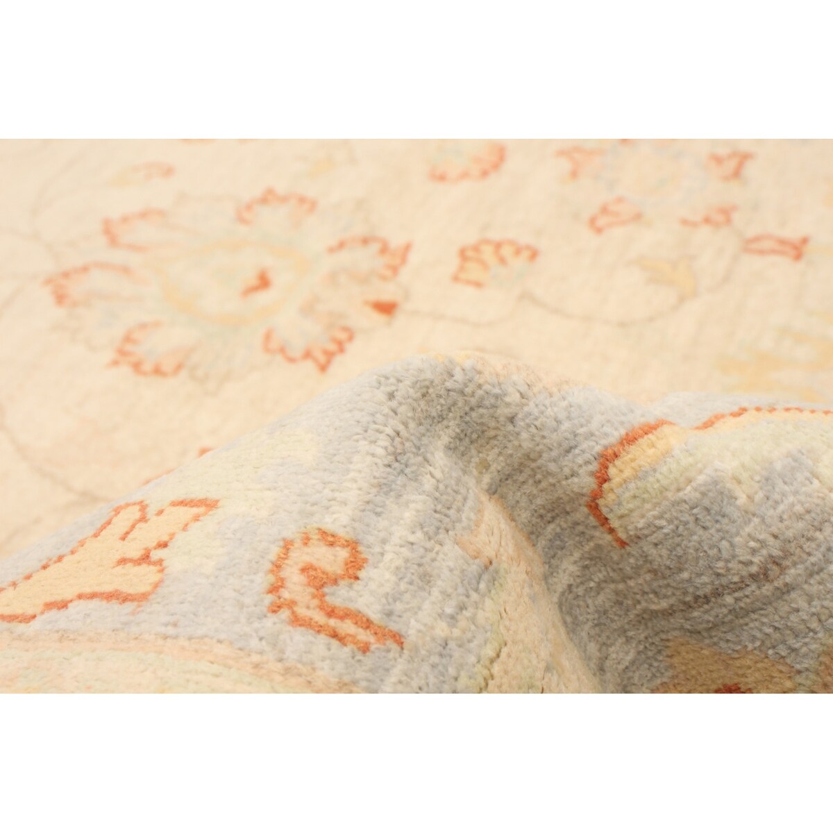 Hand-knotted Peshawar Oushak Ivory Wool Rug - 7'9 x 10'1/7'9" x 10'1"