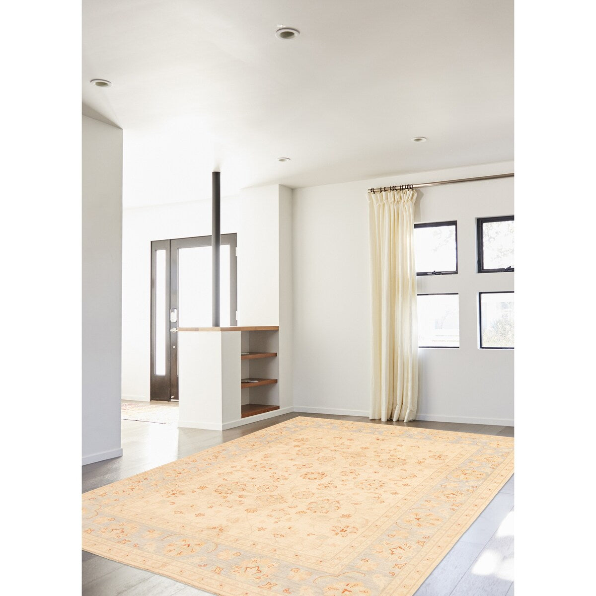 Hand-knotted Peshawar Oushak Ivory Wool Rug - 7'9 x 10'1/7'9" x 10'1"