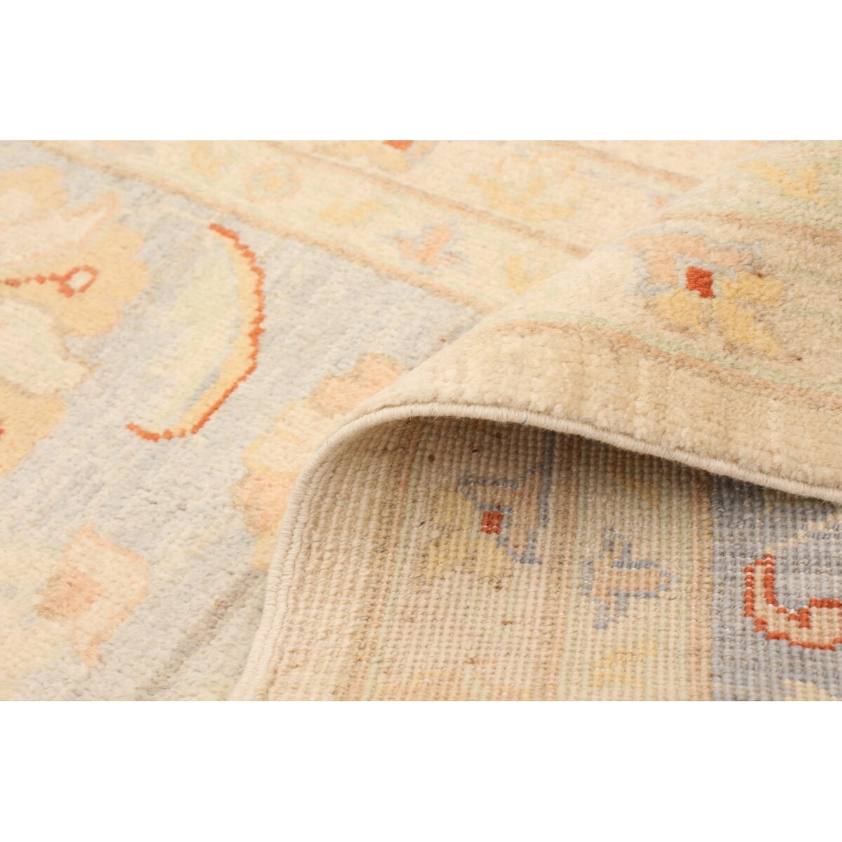 Hand-knotted Peshawar Oushak Ivory Wool Rug - 7'9 x 10'1/7'9" x 10'1"