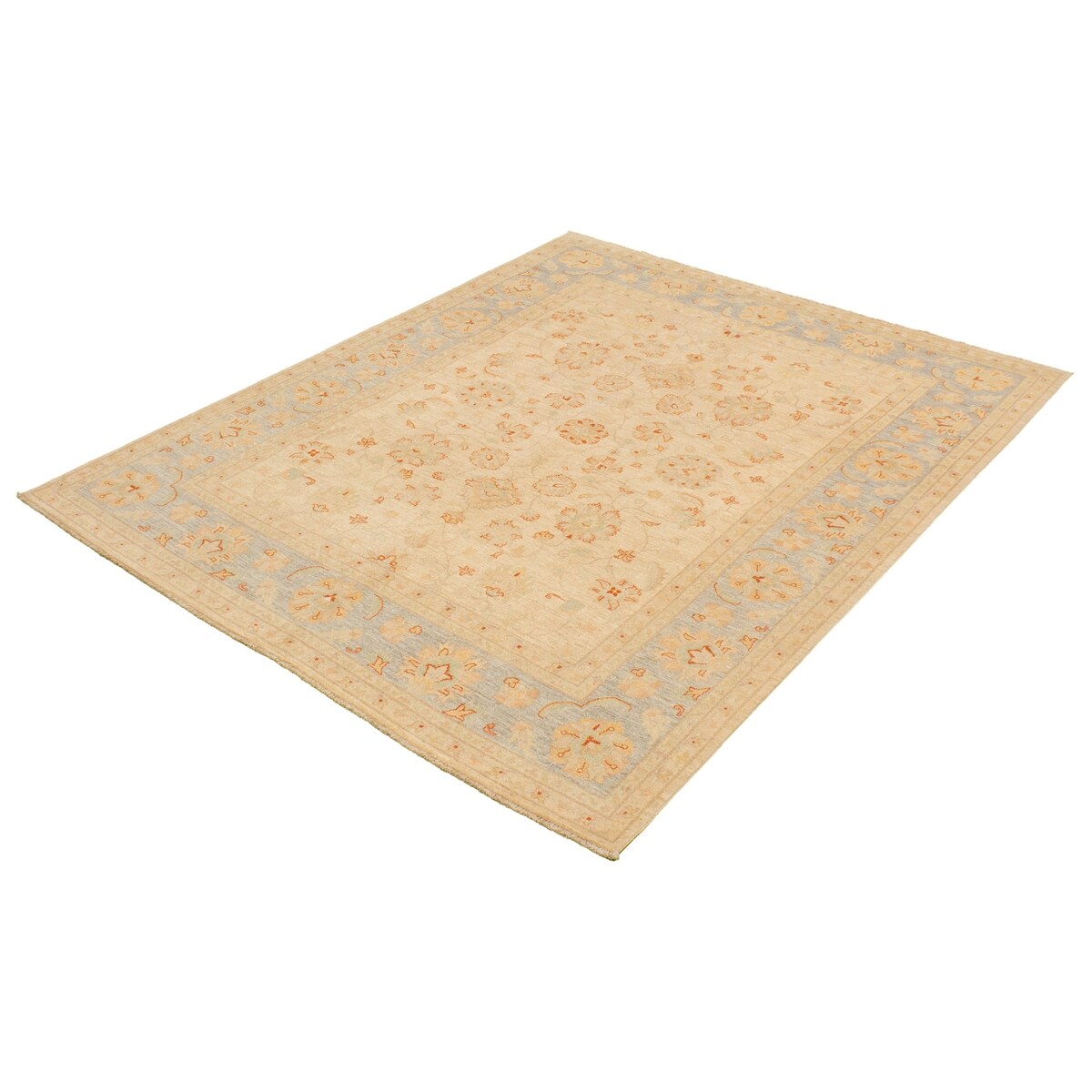 Hand-knotted Peshawar Oushak Ivory Wool Rug - 7'9 x 10'1/7'9" x 10'1"