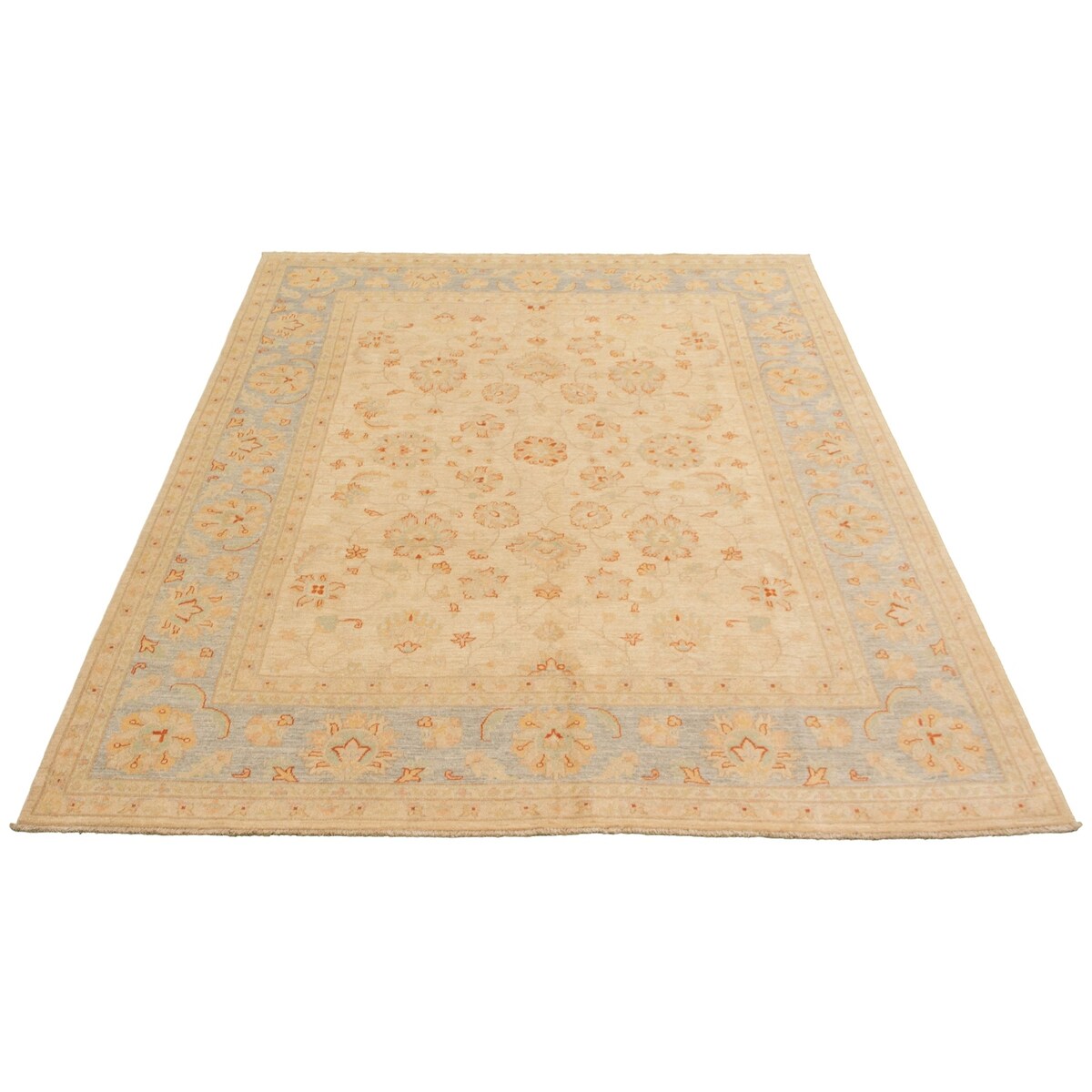 Hand-knotted Peshawar Oushak Ivory Wool Rug - 7'9 x 10'1/7'9" x 10'1"
