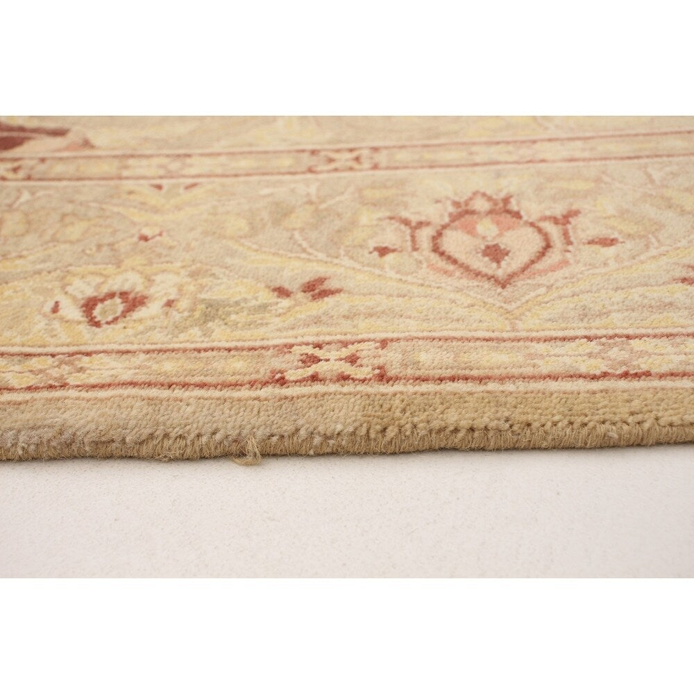 ECARPETGALLERY Hand-knotted Peshawar Oushak Khaki Wool Rug - 6'1 x 8'10