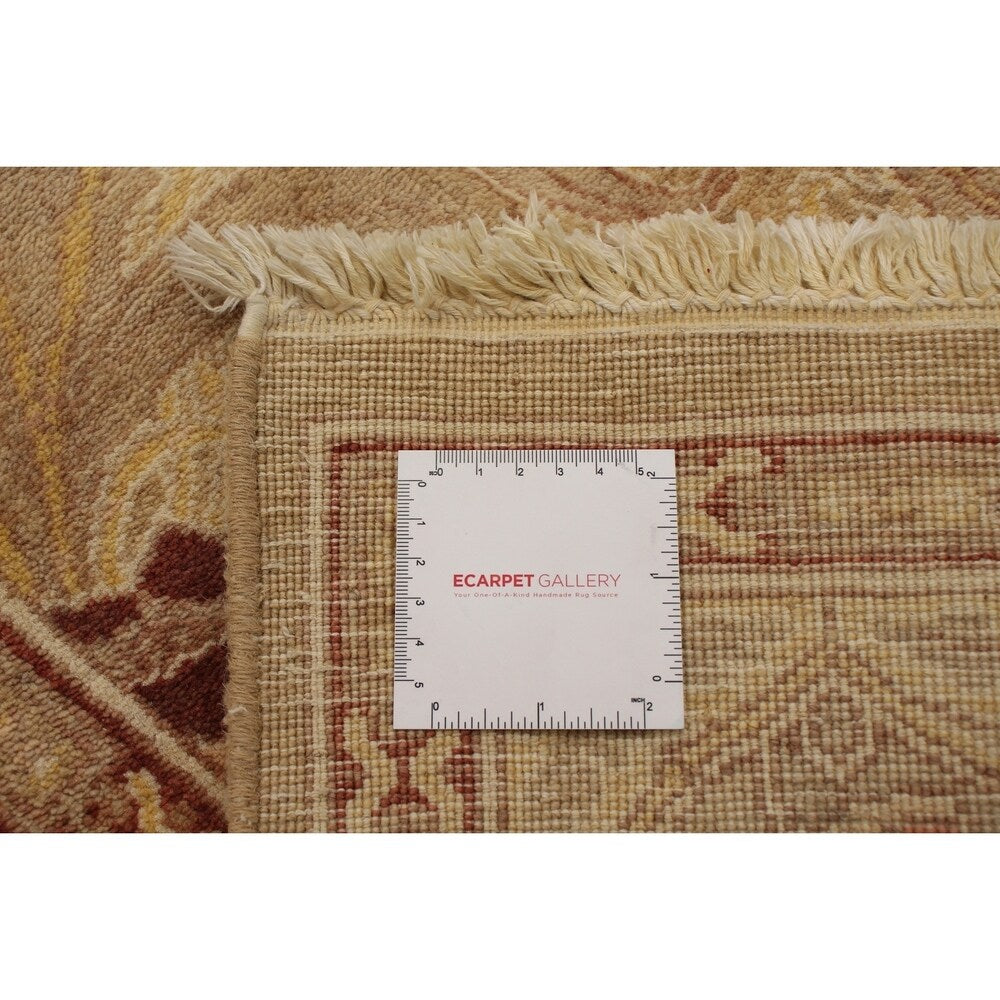 ECARPETGALLERY Hand-knotted Peshawar Oushak Khaki Wool Rug - 6'1 x 8'10