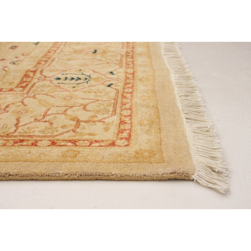 ECARPETGALLERY Hand-knotted Peshawar Oushak Light Khaki Wool Rug - 6'1 x 9'1
