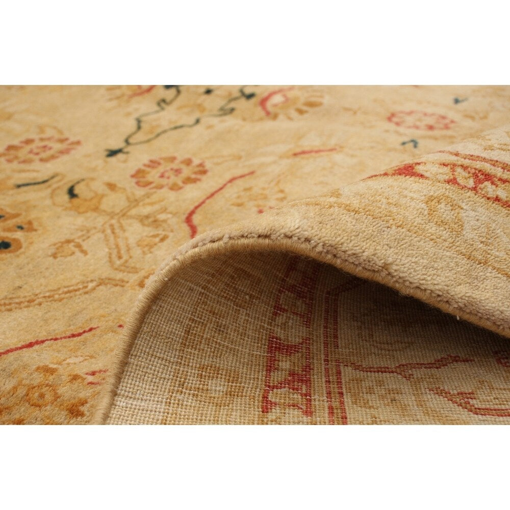 ECARPETGALLERY Hand-knotted Peshawar Oushak Light Khaki Wool Rug - 6'1 x 9'1