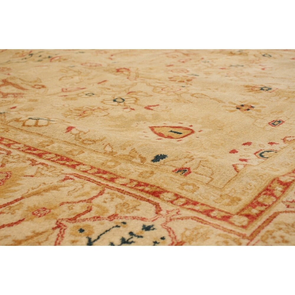 ECARPETGALLERY Hand-knotted Peshawar Oushak Light Khaki Wool Rug - 6'1 x 9'1