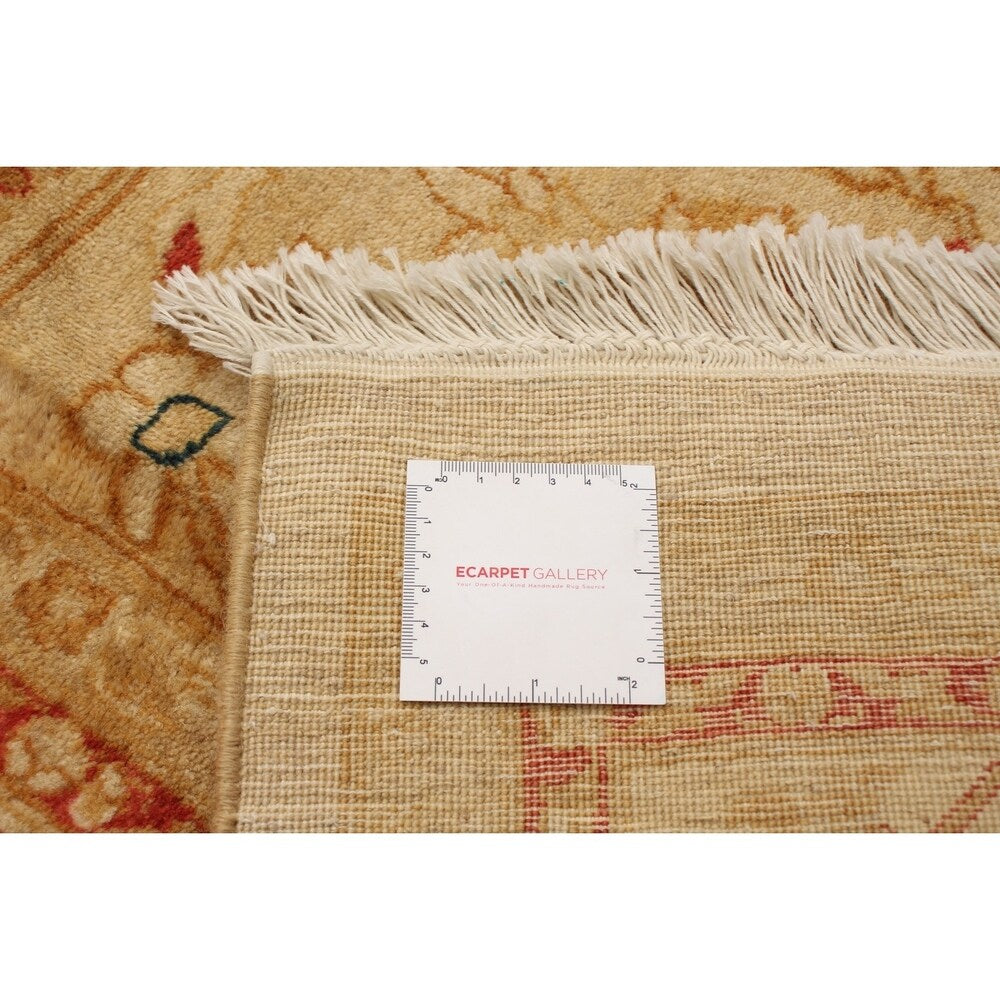 ECARPETGALLERY Hand-knotted Peshawar Oushak Light Khaki Wool Rug - 6'1 x 9'1