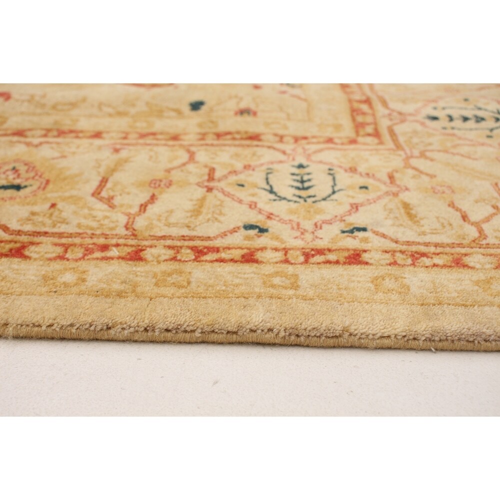 ECARPETGALLERY Hand-knotted Peshawar Oushak Light Khaki Wool Rug - 6'1 x 9'1