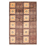 ECARPETGALLERY Hand-knotted Peshawar Ziegler Dark Brown Wool Rug - 5'7 x 8'9