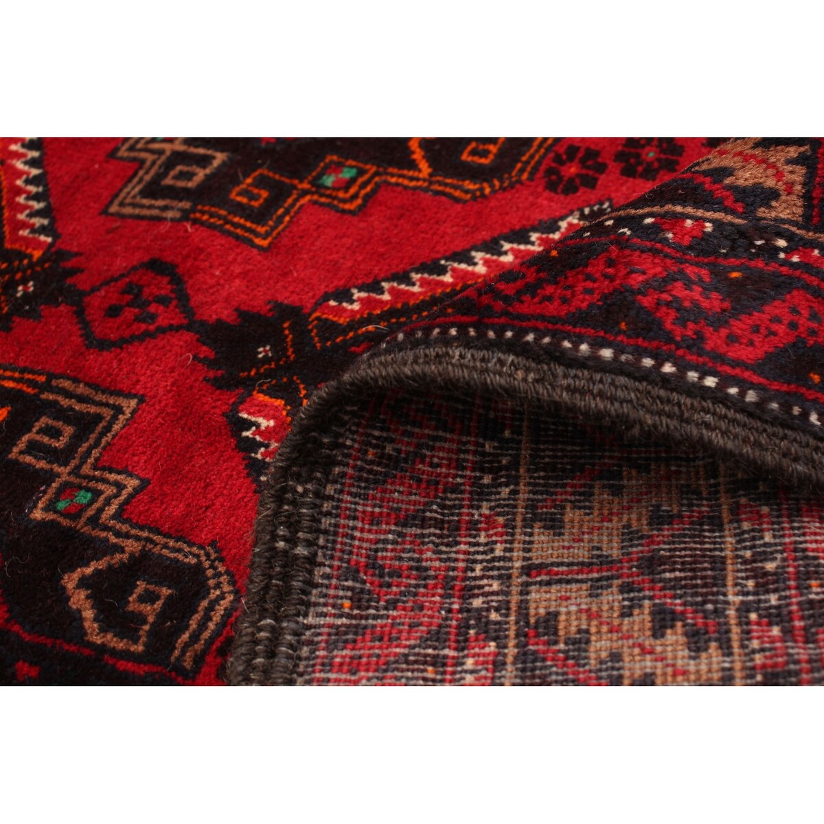 Hand-knotted Rizbaft Red Wool Rug - 3'5 x 5'11/3'5" x 5'11"