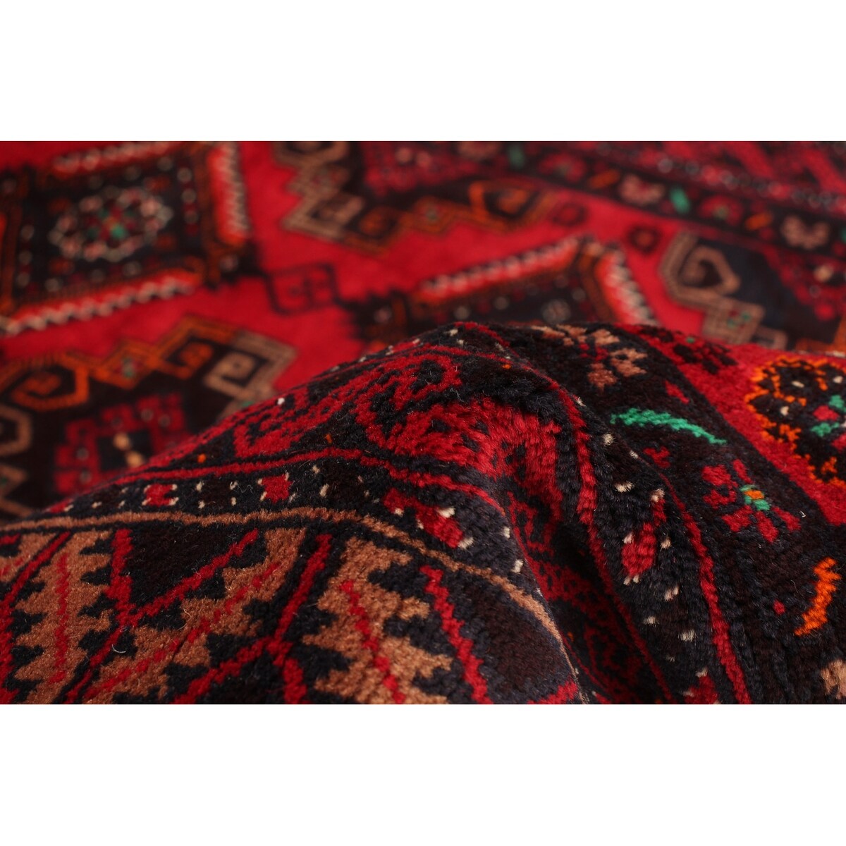 Hand-knotted Rizbaft Red Wool Rug - 3'5 x 5'11/3'5" x 5'11"