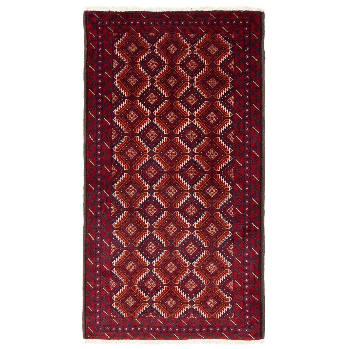 ECARPETGALLERY Hand-knotted Royal Baluch Red Wool Rug - 3'3 x 6'0