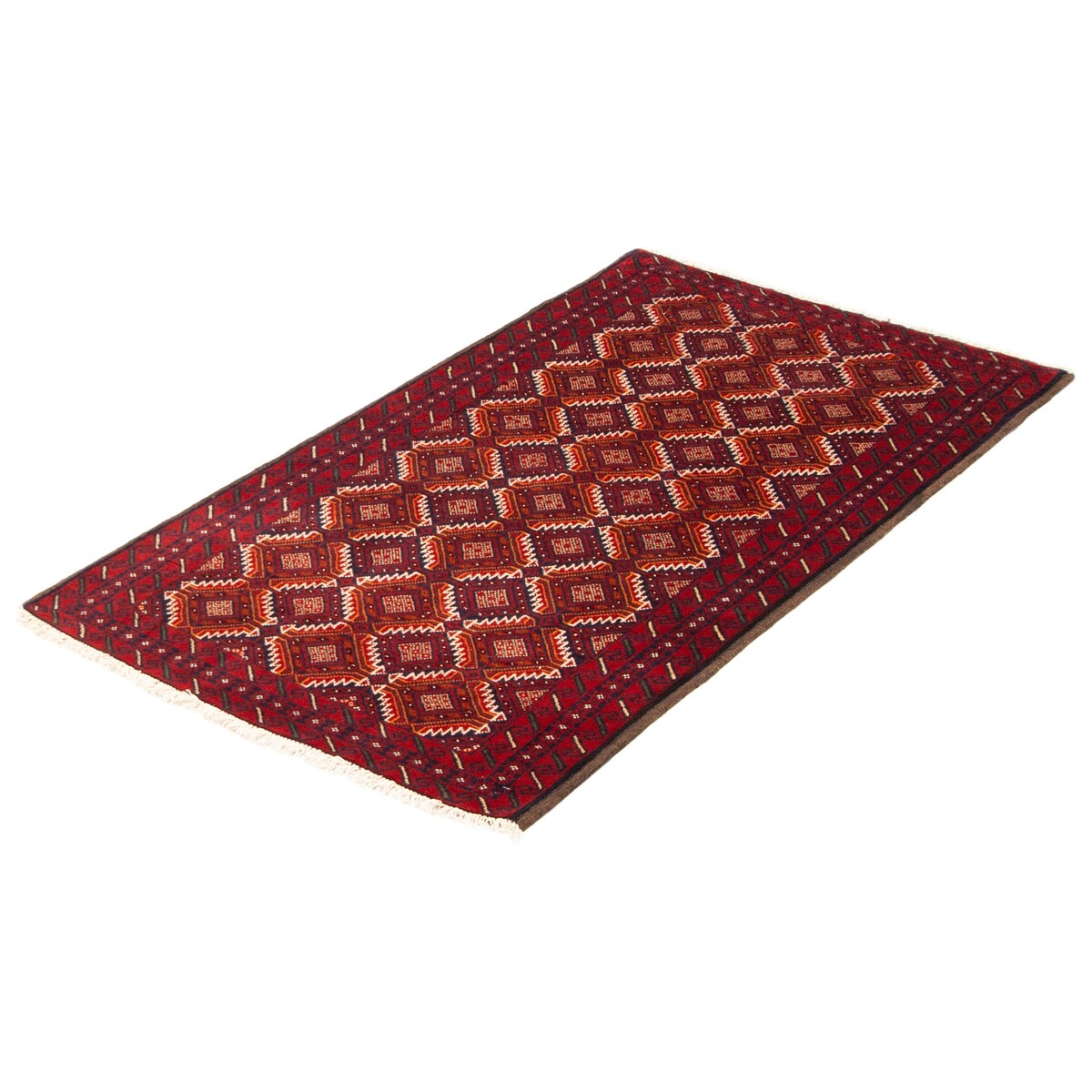 ECARPETGALLERY Hand-knotted Royal Baluch Red Wool Rug - 3'3 x 6'0