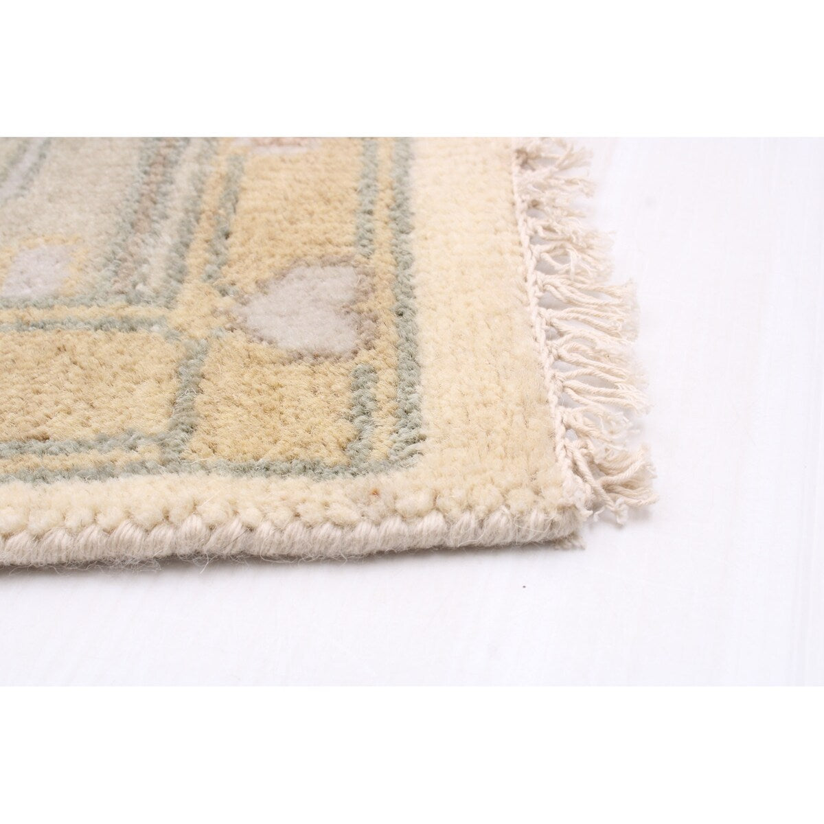 ECARPETGALLERY Hand-knotted Royal Oushak Cream Wool Rug - 8'11 x 11'11