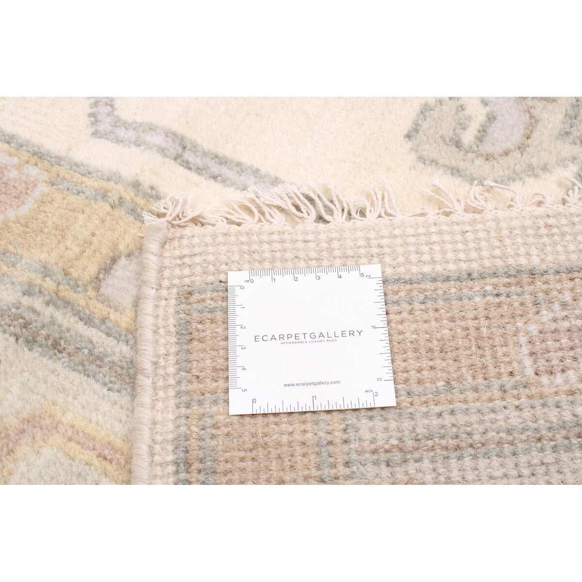 ECARPETGALLERY Hand-knotted Royal Oushak Cream Wool Rug - 8'11 x 11'11