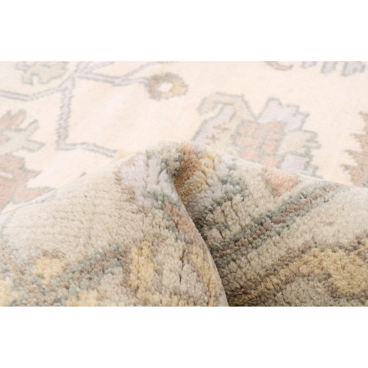 ECARPETGALLERY Hand-knotted Royal Oushak Cream Wool Rug - 8'11 x 11'11