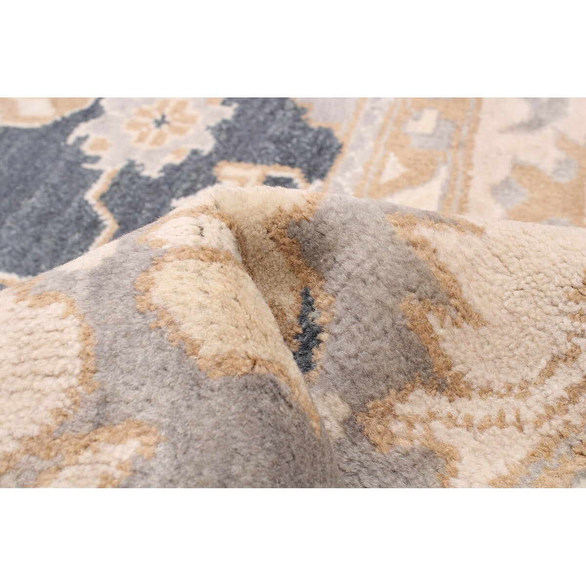 ECARPETGALLERY Hand-knotted Royal Oushak Dark Grey Wool Rug - 9'4 x 11'9