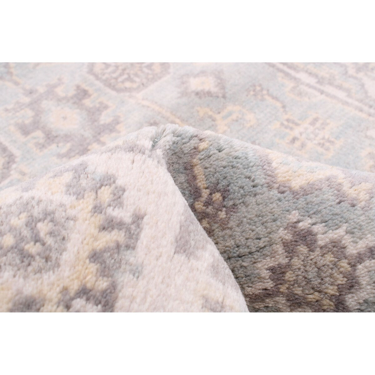ECARPETGALLERY Hand-knotted Royal Oushak Grey Wool Rug - 2'7 x 10'2