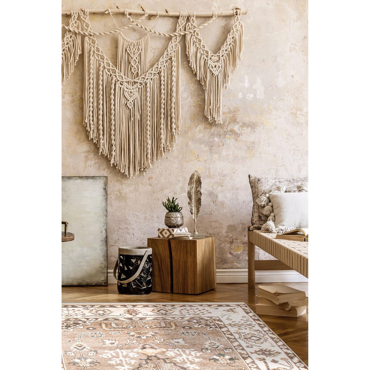 ECARPETGALLERY Hand-knotted Royal Oushak Light Khaki Wool Rug - 6'0 x 9'1