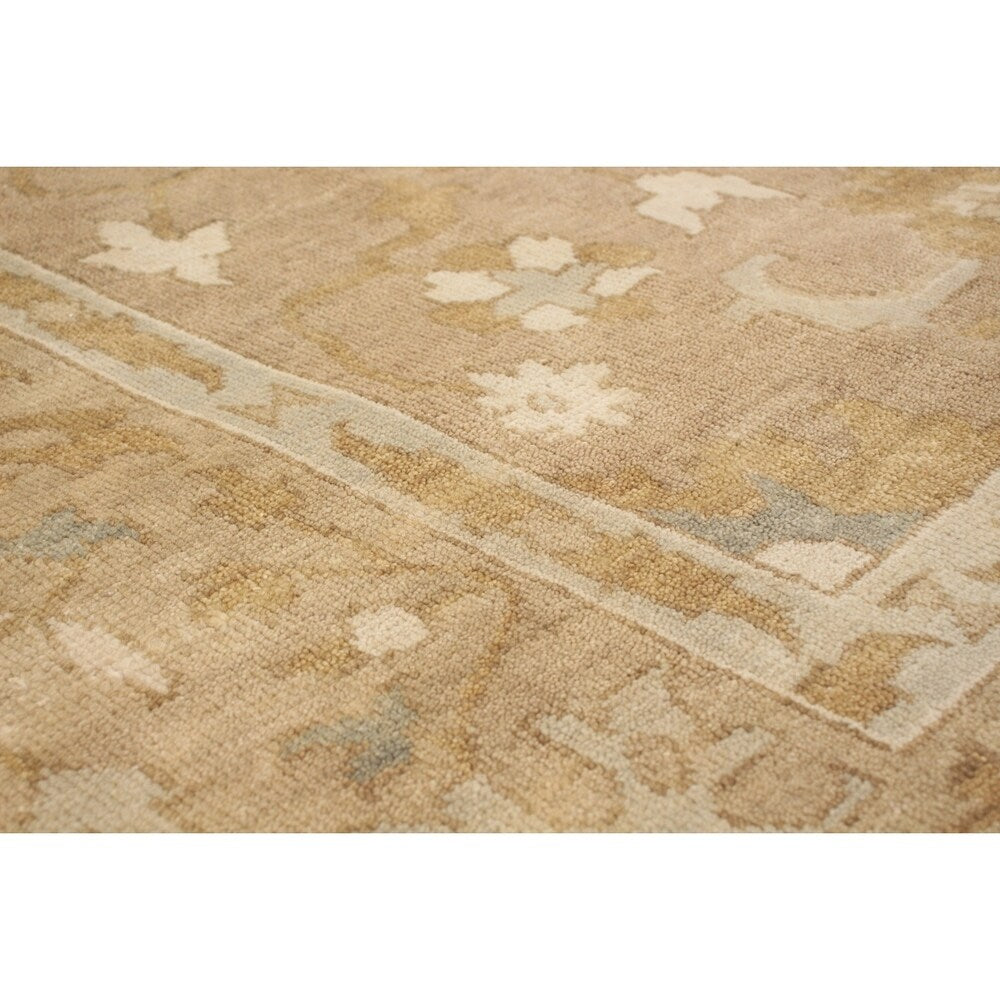ECARPETGALLERY Hand-knotted Royal Ushak Tan Wool Rug - 9'0 x 12'0