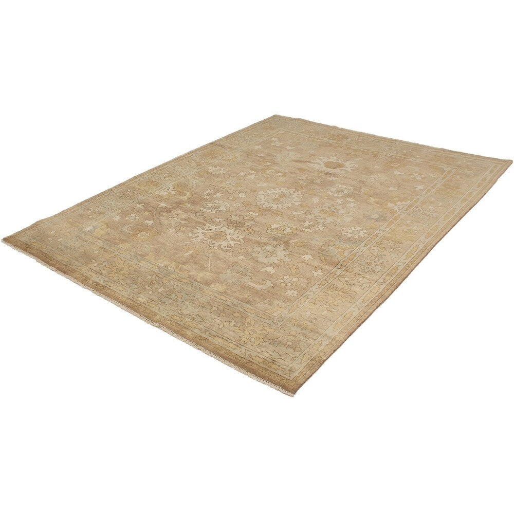 ECARPETGALLERY Hand-knotted Royal Ushak Tan Wool Rug - 9'0 x 12'0