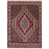 ECARPETGALLERY Hand-knotted Senneh Dark Navy, Red Wool Rug - 2'7 x 3'6