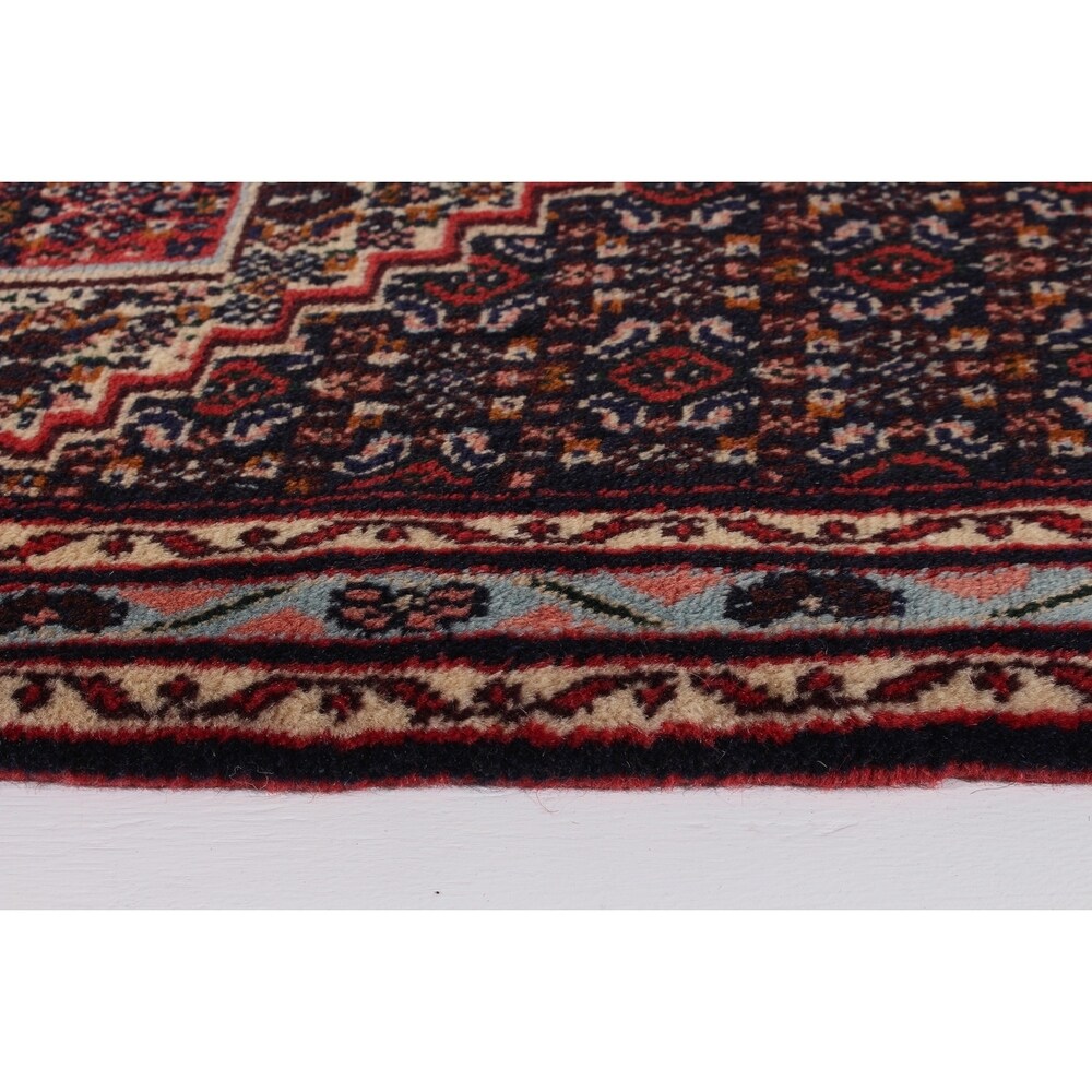 ECARPETGALLERY Hand-knotted Senneh Dark Navy, Red Wool Rug - 2'7 x 3'6