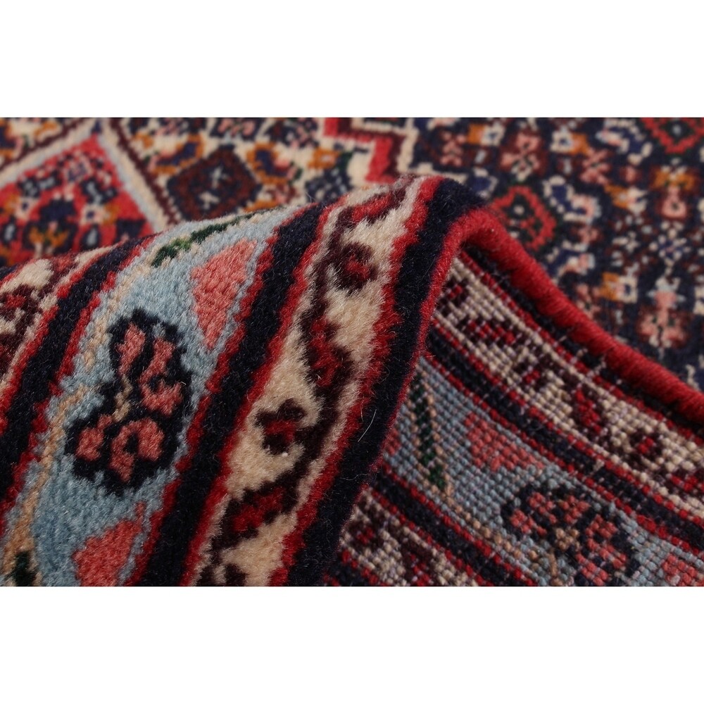 ECARPETGALLERY Hand-knotted Senneh Dark Navy, Red Wool Rug - 2'7 x 3'6