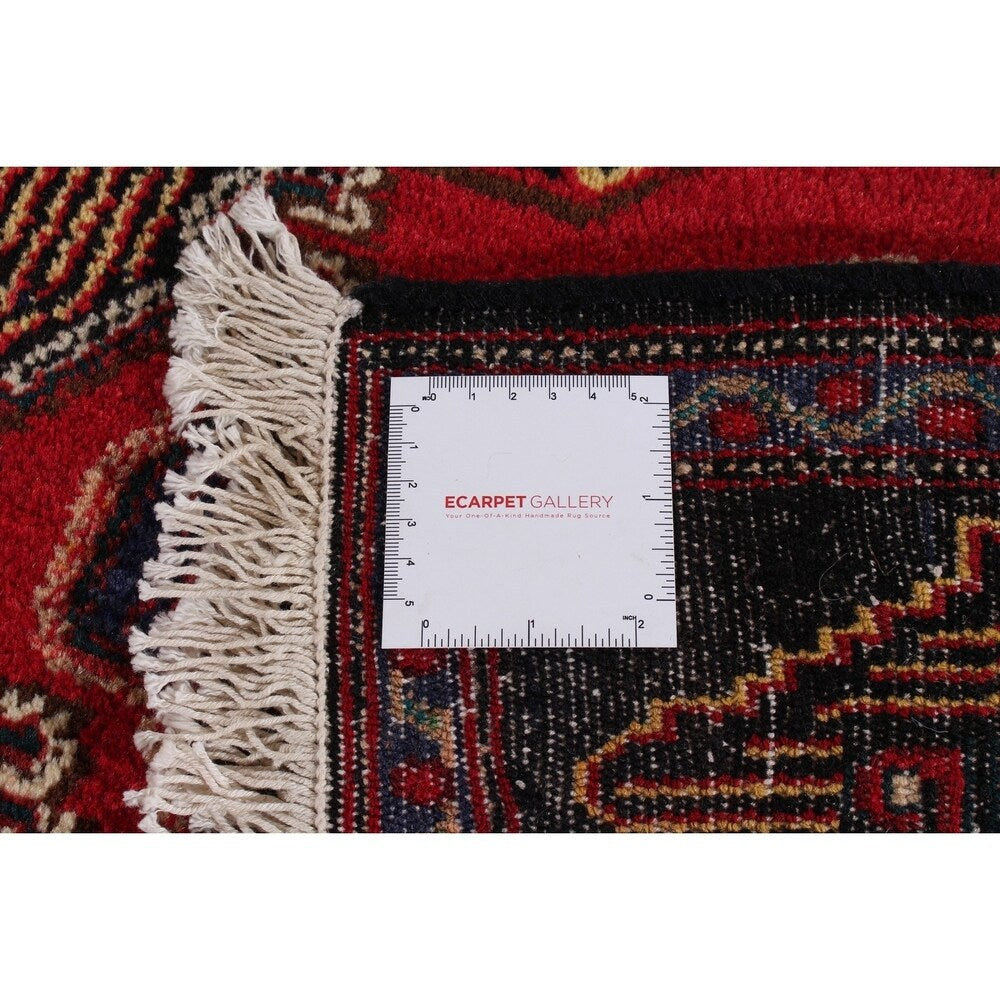 ECARPETGALLERY Hand-knotted Senneh Red Wool Rug - 2'8 x 1'10