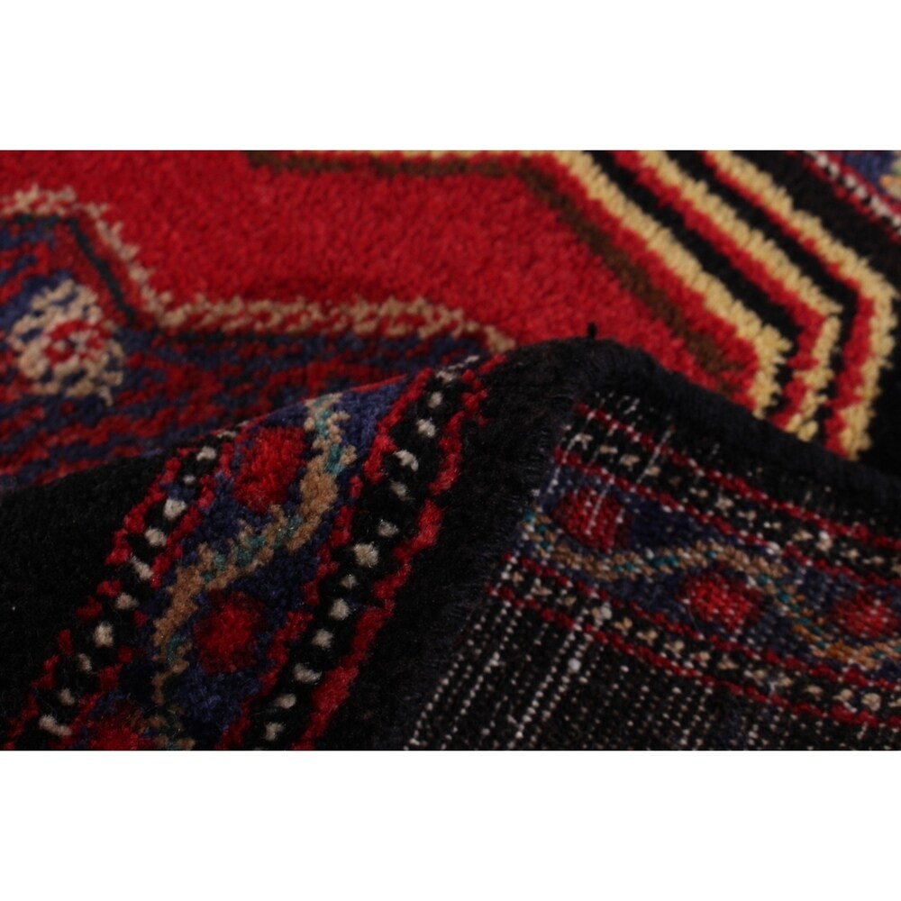 ECARPETGALLERY Hand-knotted Senneh Red Wool Rug - 2'8 x 1'10