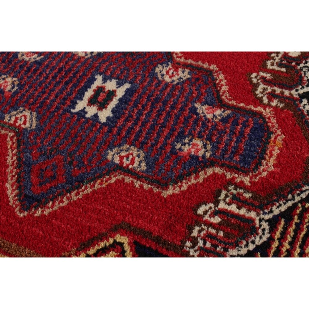 ECARPETGALLERY Hand-knotted Senneh Red Wool Rug - 2'8 x 1'10