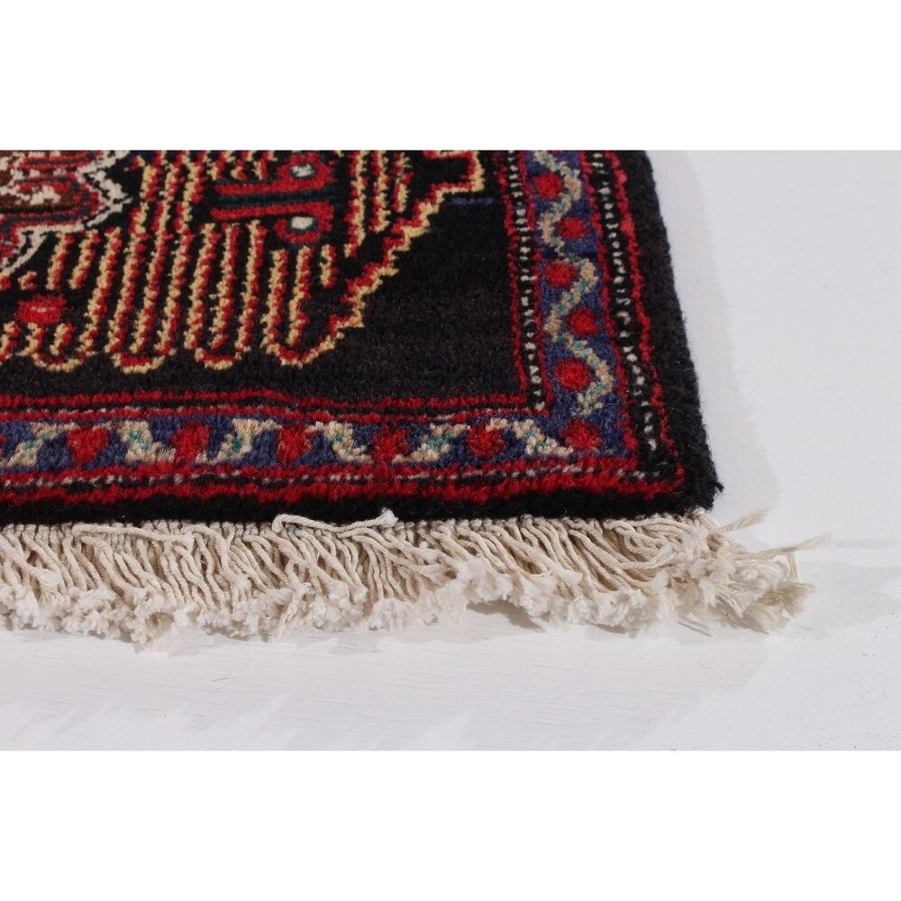 ECARPETGALLERY Hand-knotted Senneh Red Wool Rug - 2'8 x 1'10
