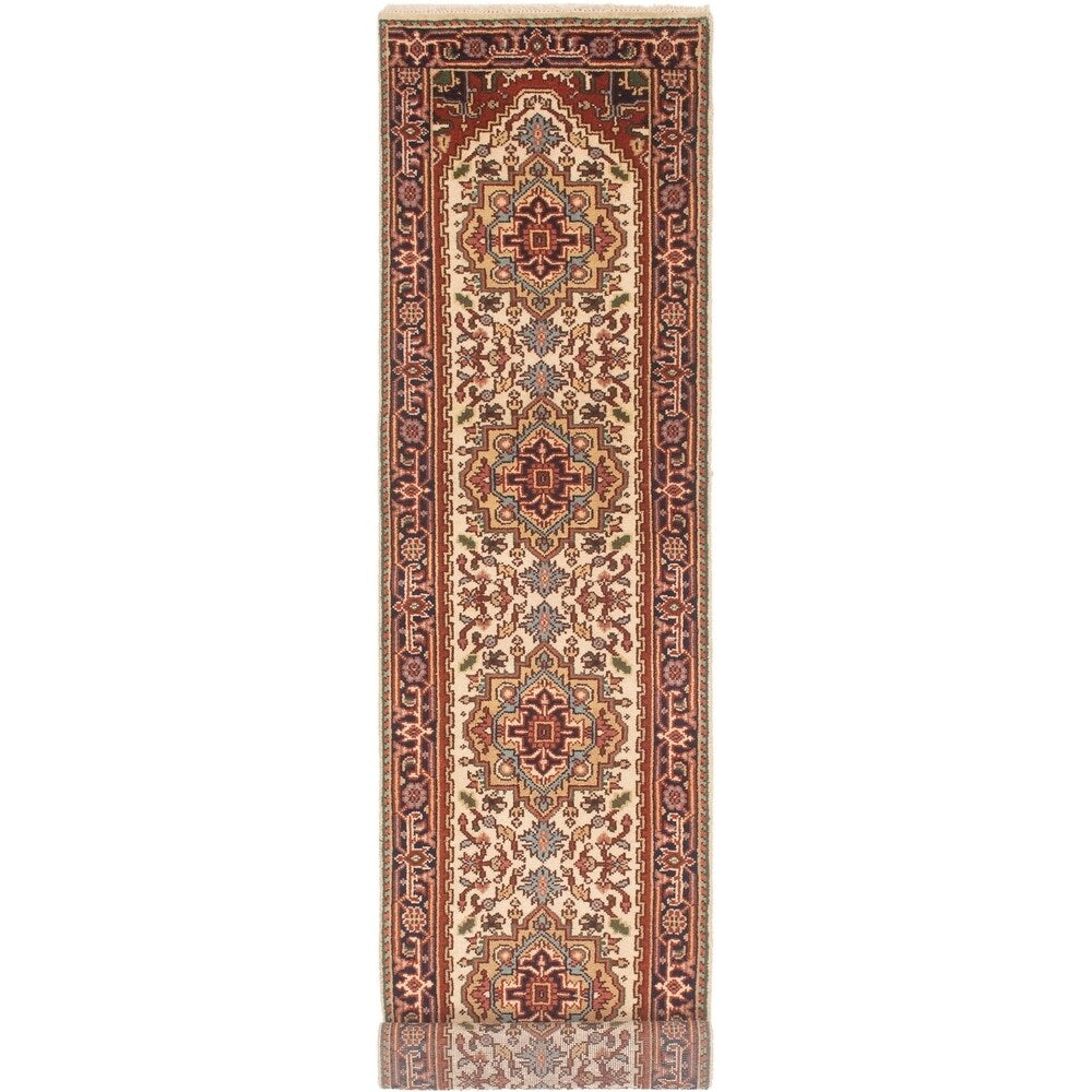 ECARPETGALLERY Hand-knotted Serapi Heritage Cream Wool Rug - 2'7 x 12'1