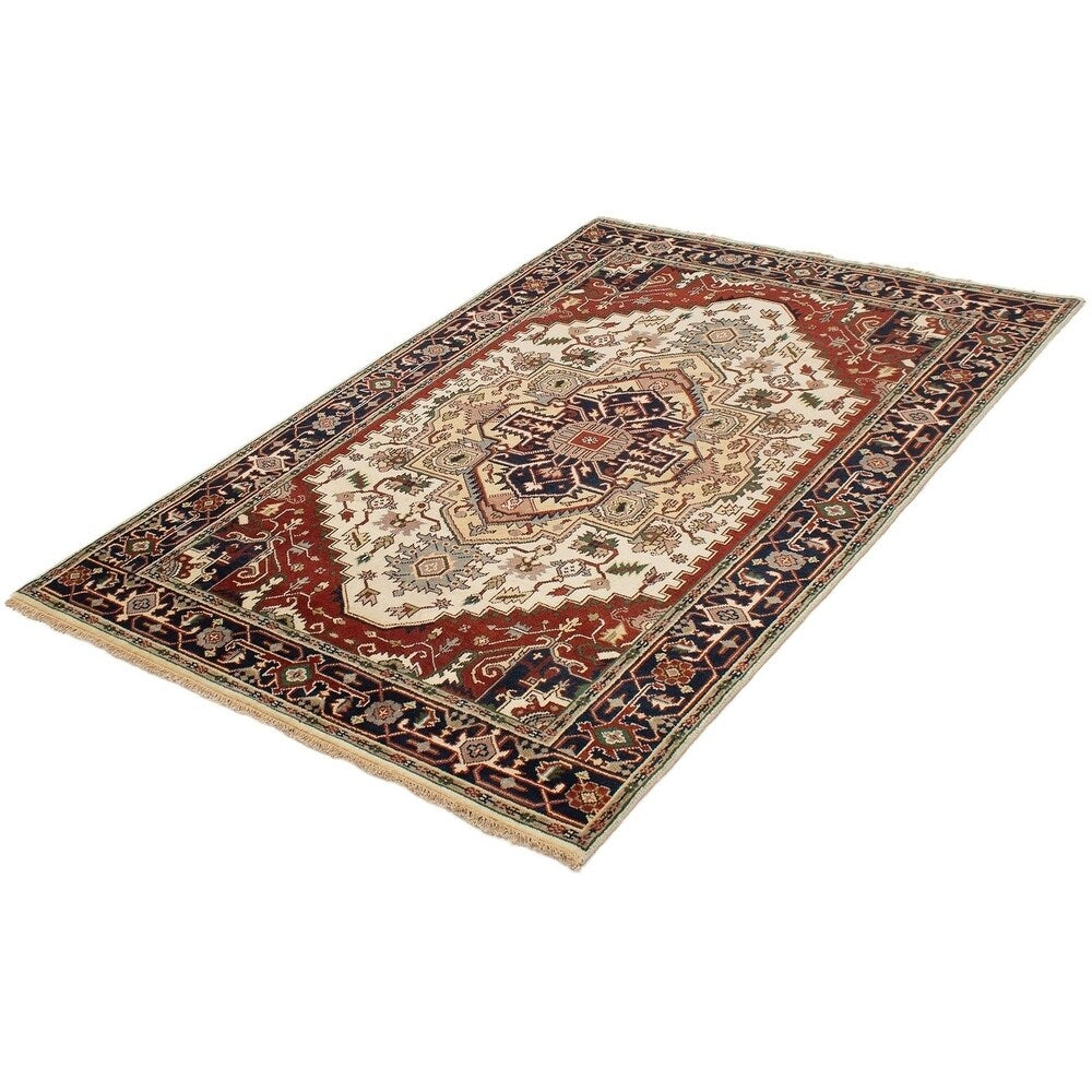 ECARPETGALLERY Hand-knotted Serapi Heritage Cream Wool Rug - 5'9 x 8'11