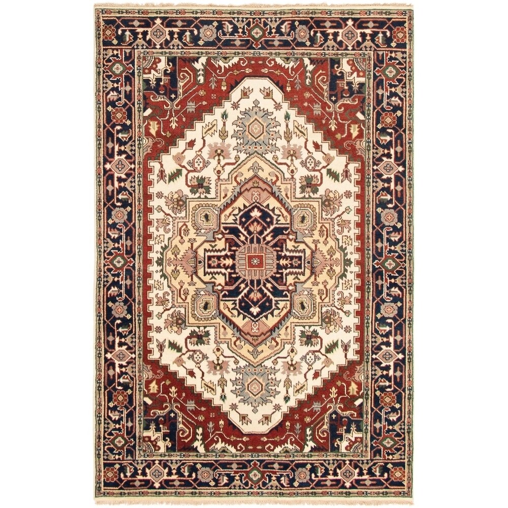 ECARPETGALLERY Hand-knotted Serapi Heritage Cream Wool Rug - 5'9 x 8'11