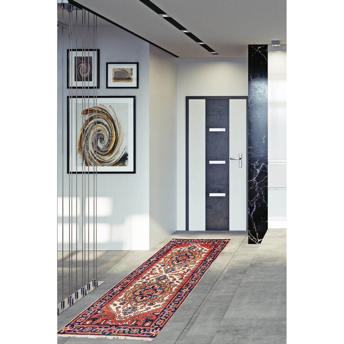 ECARPETGALLERY Hand-knotted Serapi Heritage Cream Wool Rug - 2'5 x 6'0