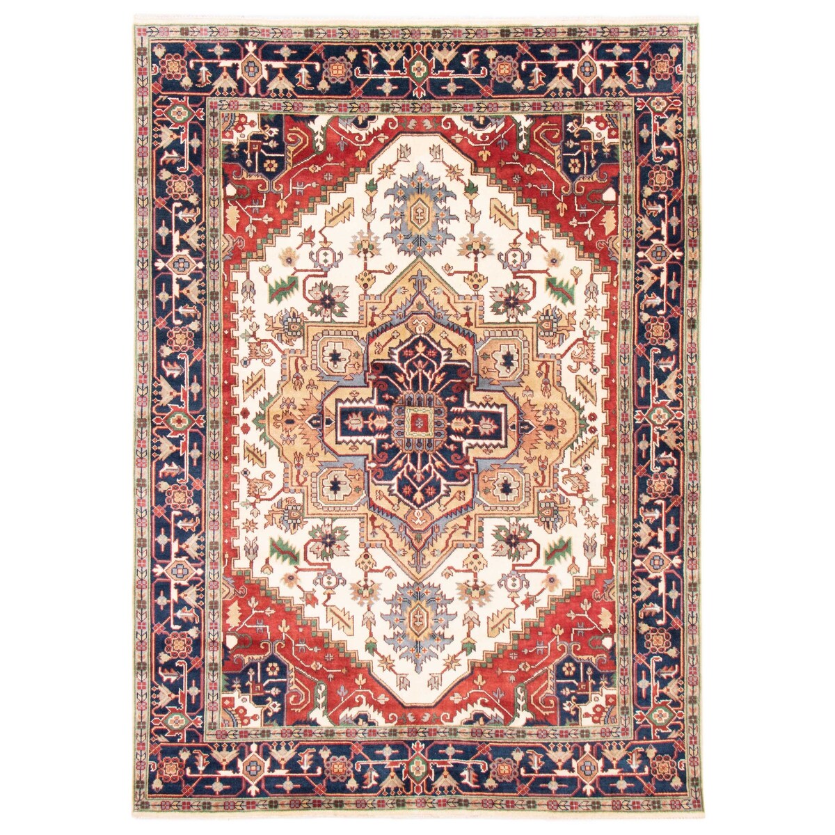 ECARPETGALLERY Hand-knotted Serapi Heritage Cream Wool Rug - 9'0 x 11'11
