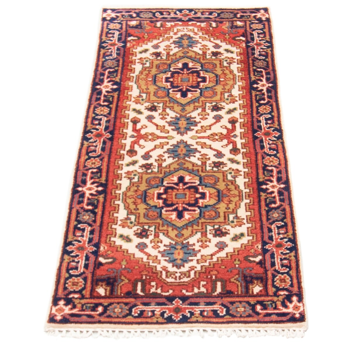 ECARPETGALLERY Hand-knotted Serapi Heritage Cream Wool Rug - 2'5 x 6'0