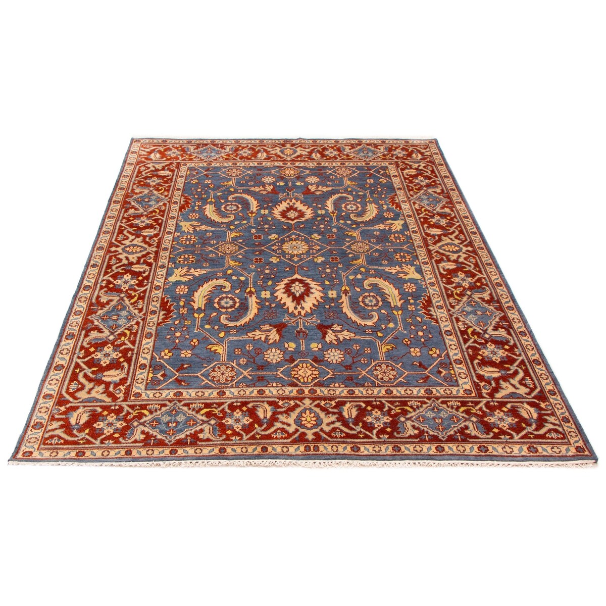 ECARPETGALLERY Hand-knotted Serapi Heritage Dark Blue Wool Rug - 7'9 x 10'4