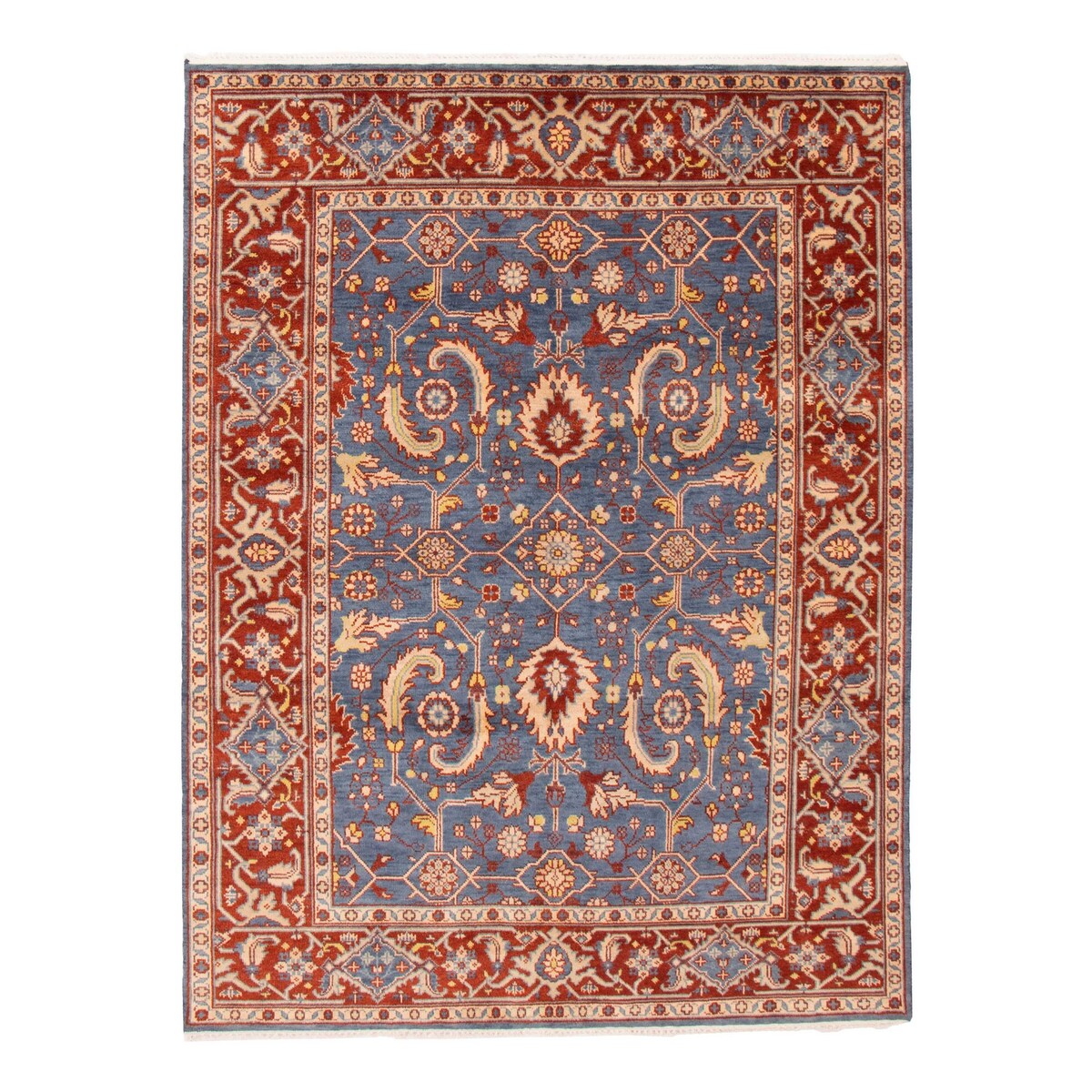 ECARPETGALLERY Hand-knotted Serapi Heritage Dark Blue Wool Rug - 7'9 x 10'4