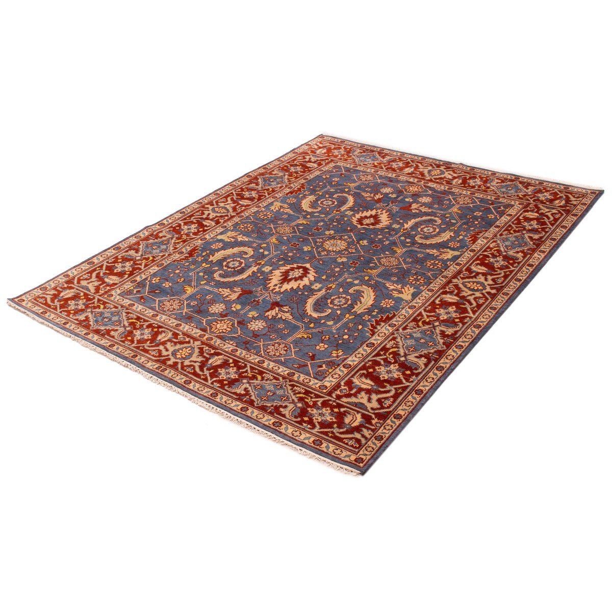 ECARPETGALLERY Hand-knotted Serapi Heritage Dark Blue Wool Rug - 7'9 x 10'4