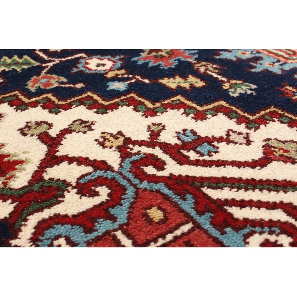 ECARPETGALLERY Hand-knotted Serapi Heritage Dark Navy Wool Rug - 4'9 x 8'0