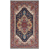 ECARPETGALLERY Hand-knotted Serapi Heritage Dark Navy Wool Rug - 4'9 x 8'0