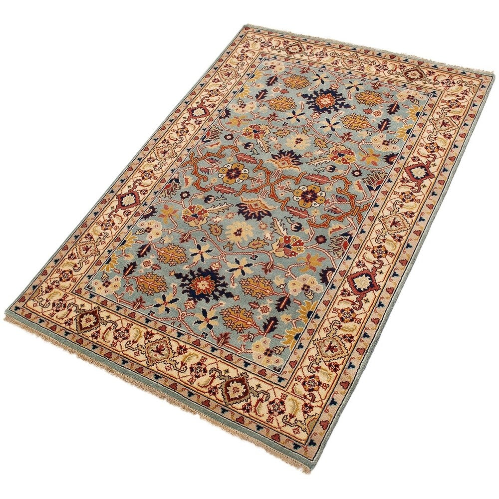 ECARPETGALLERY Hand-knotted Serapi Heritage Light Blue Wool Rug - 6'2 x 8'11