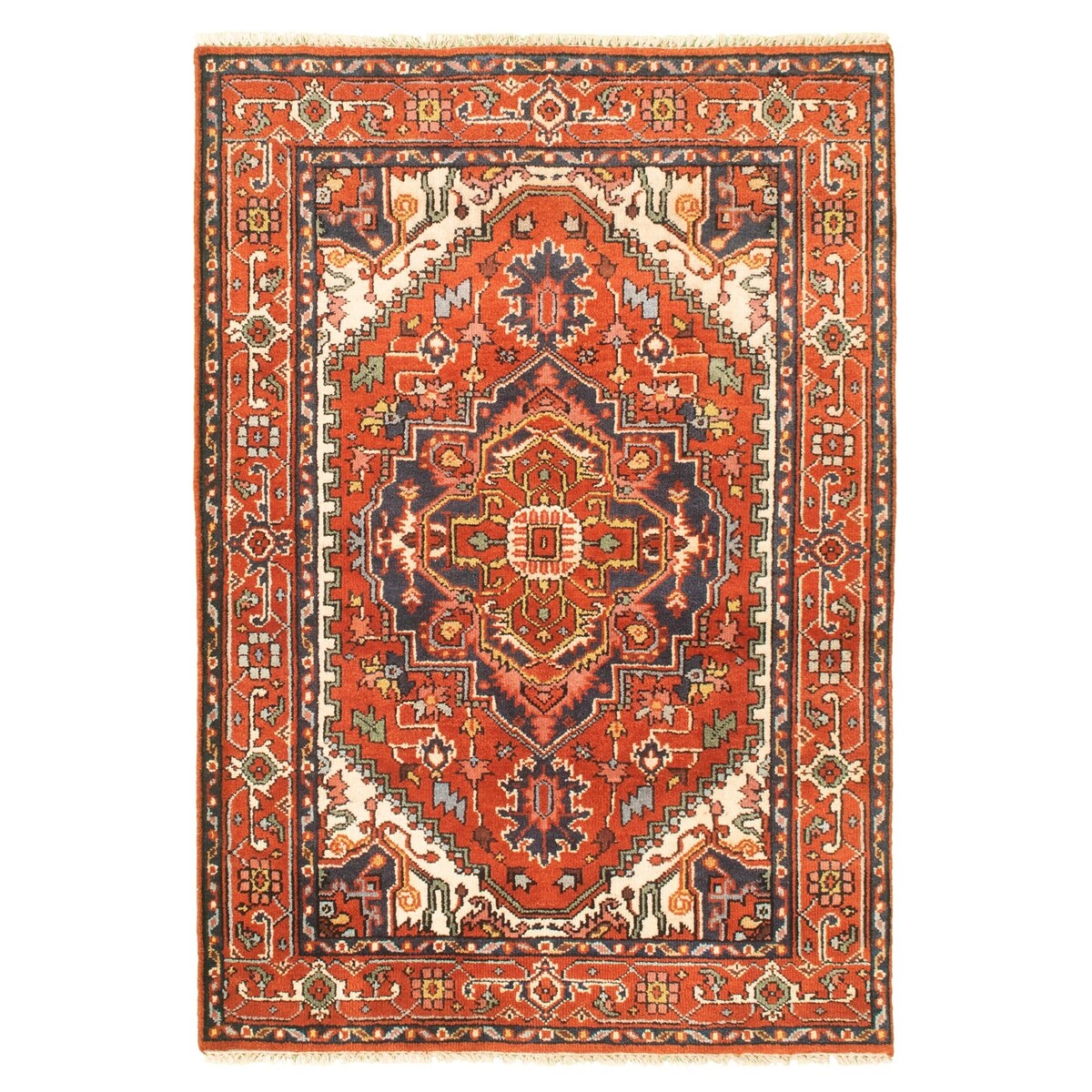 ECARPETGALLERY Hand-knotted Serapi Heritage Red Wool Rug - 4'1 x 6'0