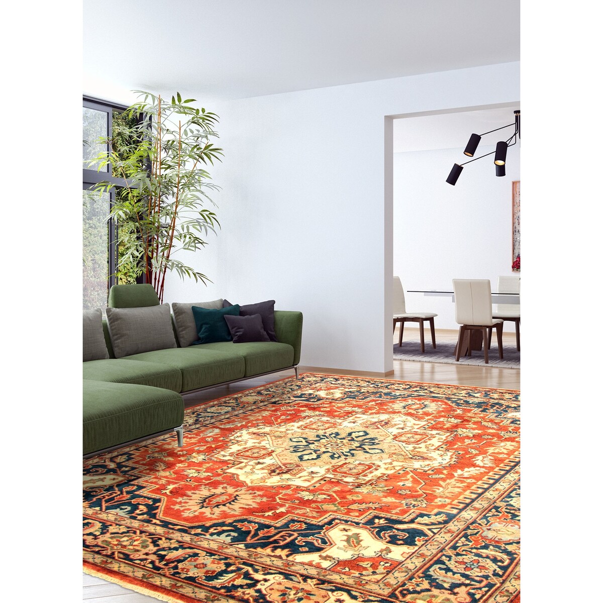 ECARPETGALLERY Hand-knotted Serapi Heritage Red Wool Rug - 8'11 x 12'0