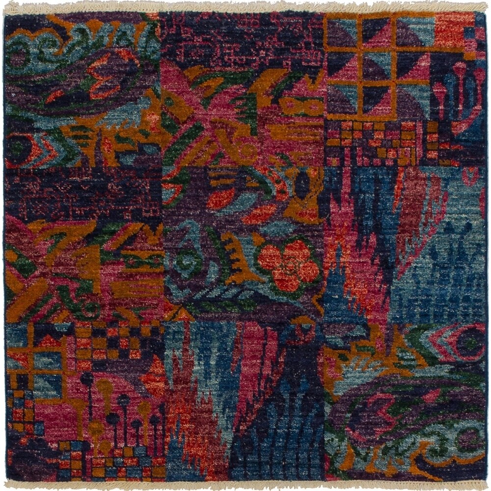 ECARPETGALLERY Hand-knotted Shalimar Burnt Orange Wool Rug - 3'10 x 3'11
