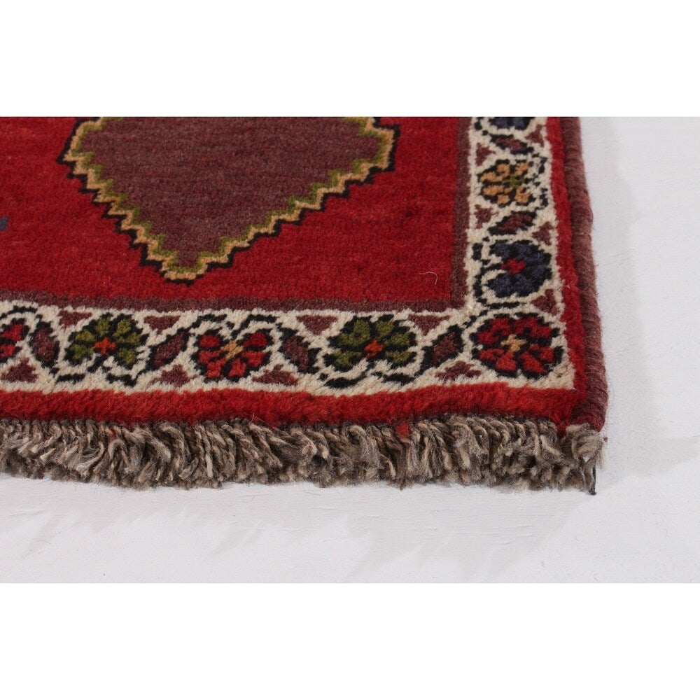 ECARPETGALLERY Hand-knotted Shiraz Qashqai Red Wool Rug - 2'3 x 3'1