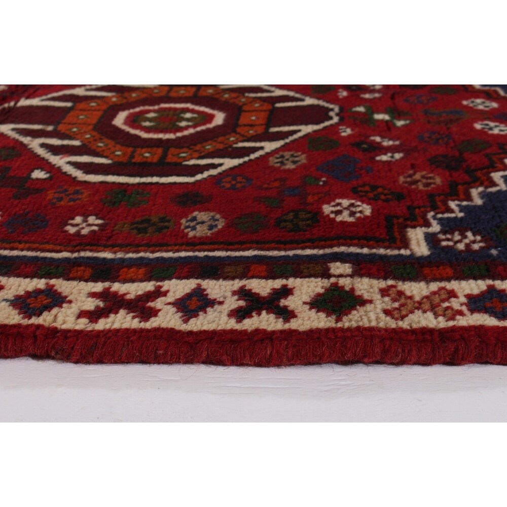 ECARPETGALLERY Hand-knotted Shiraz Qashqai Red Wool Rug - 2'3 x 3'1
